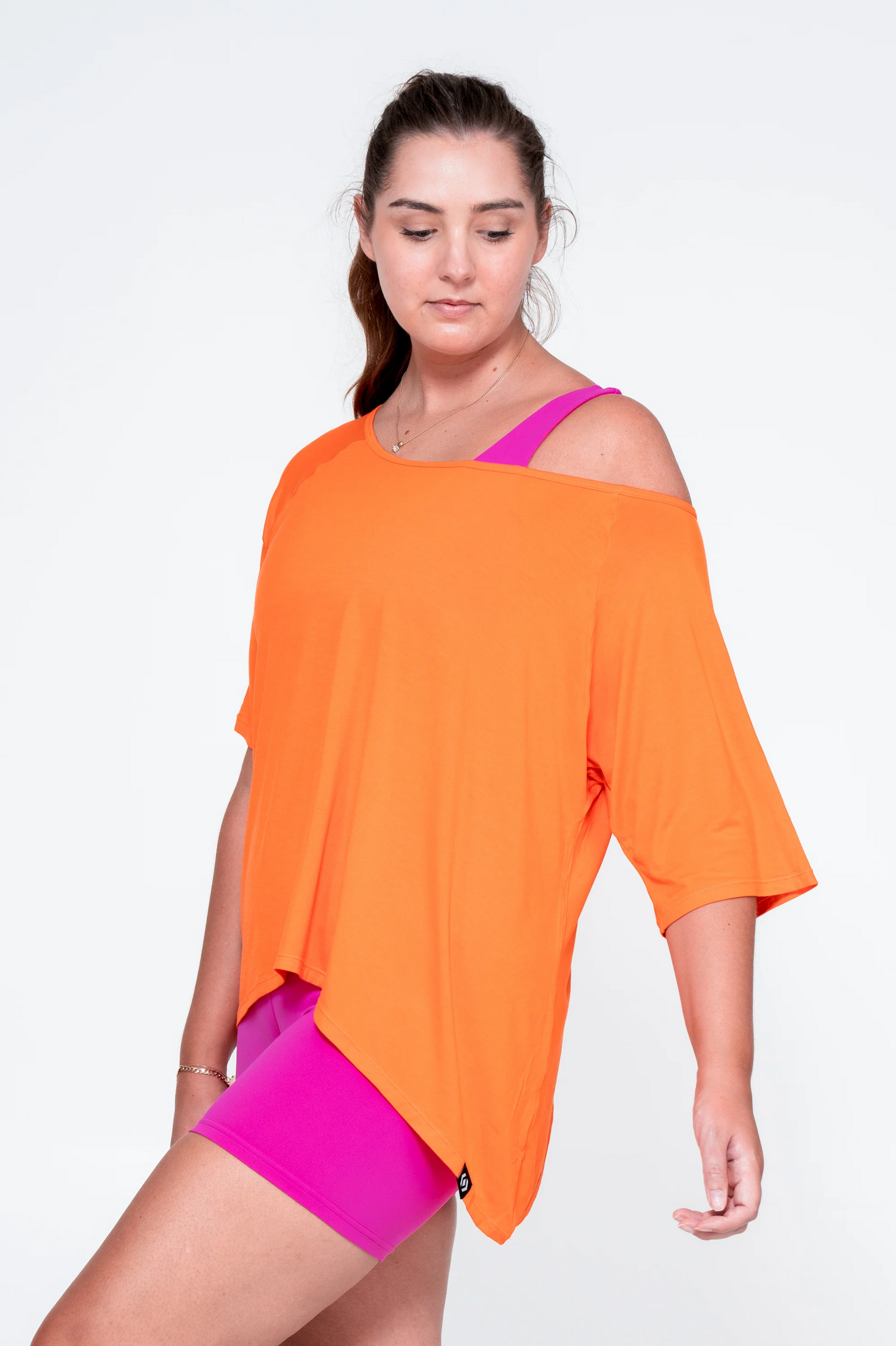 Orange Slinky To Touch - Off The Shoulder Tee