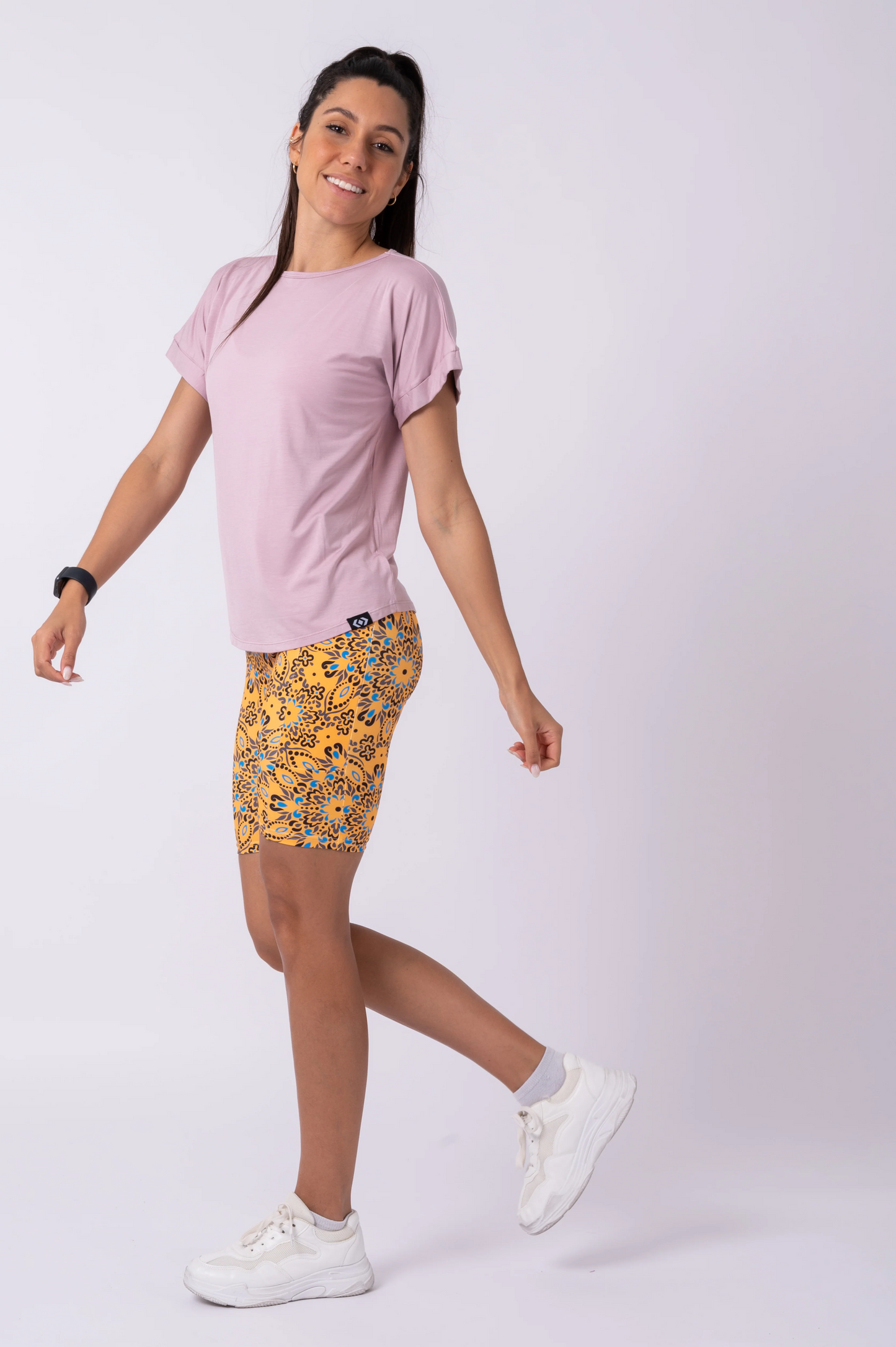 Pale Mauve Slinky To Touch - Cuffed Sleeve Tee