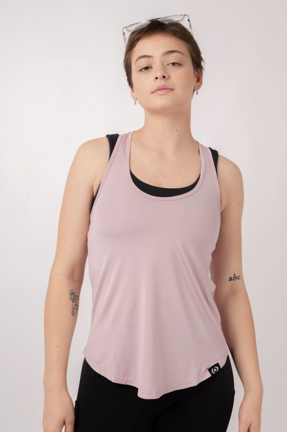 Pale Mauve Slinky To Touch - Racer Back Tank Top