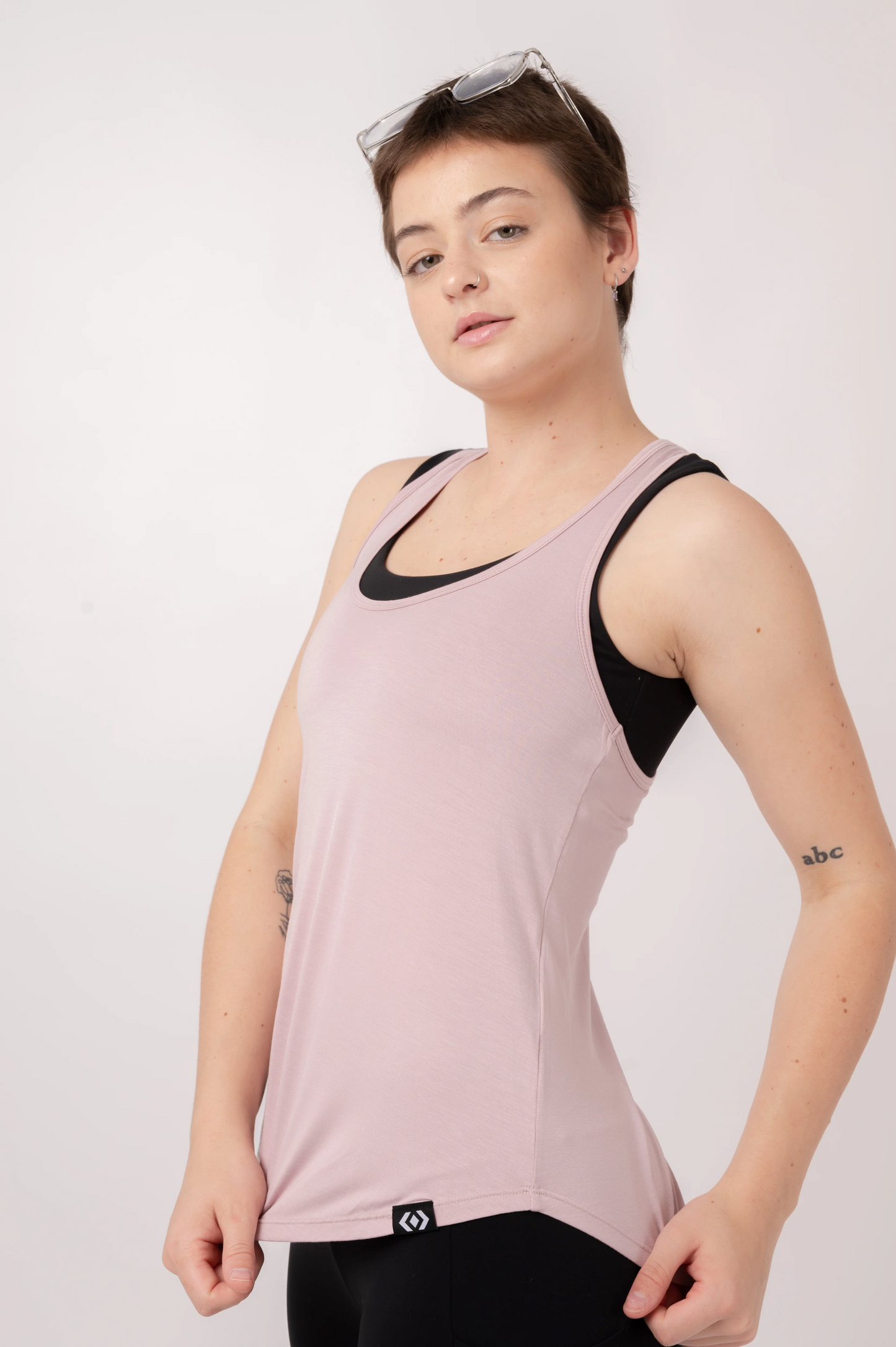 Pale Mauve Slinky To Touch - Racer Back Tank Top