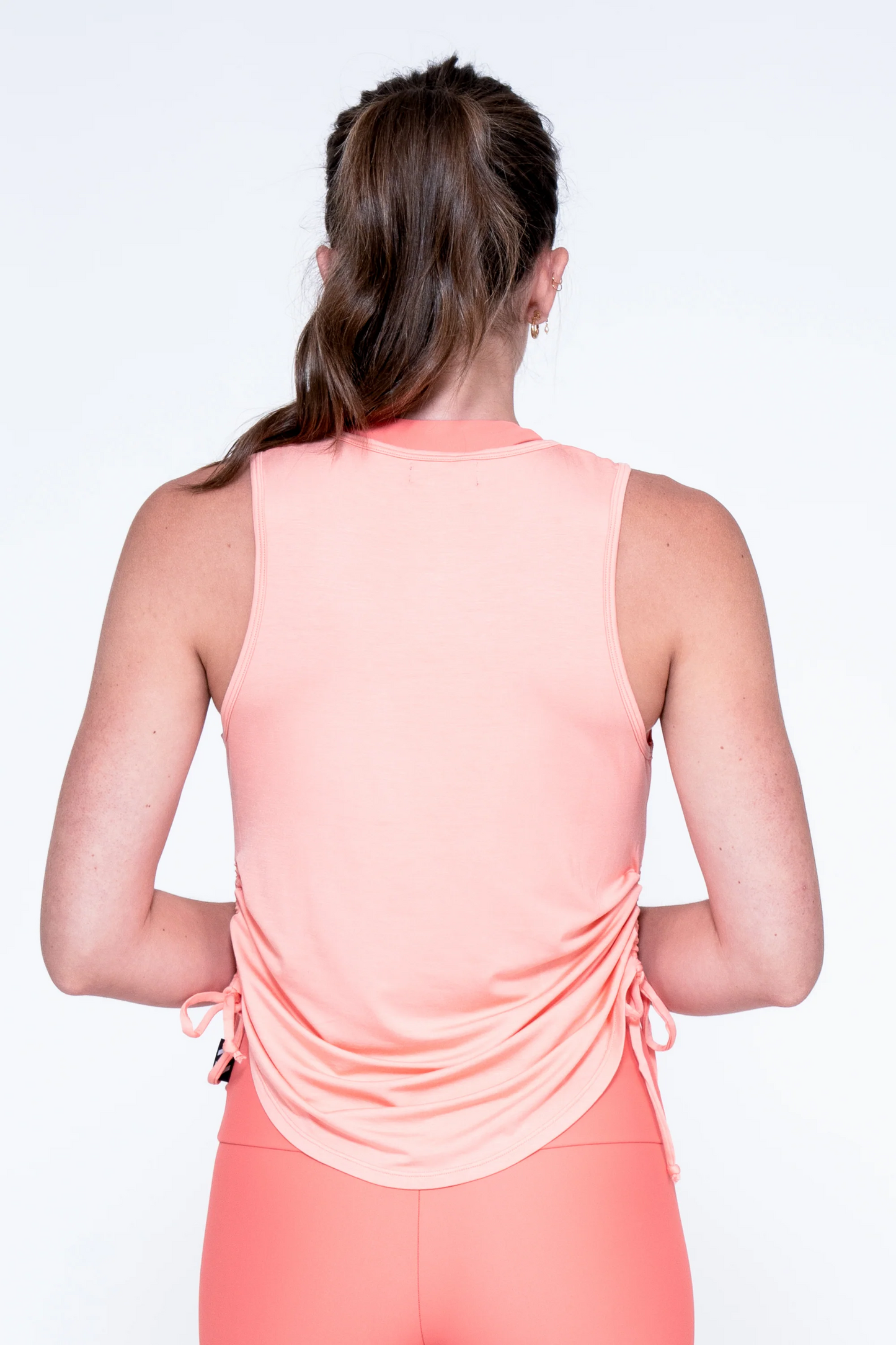 Peachy Slinky To Touch - Muscle Back Tank W/ Cinched Sides