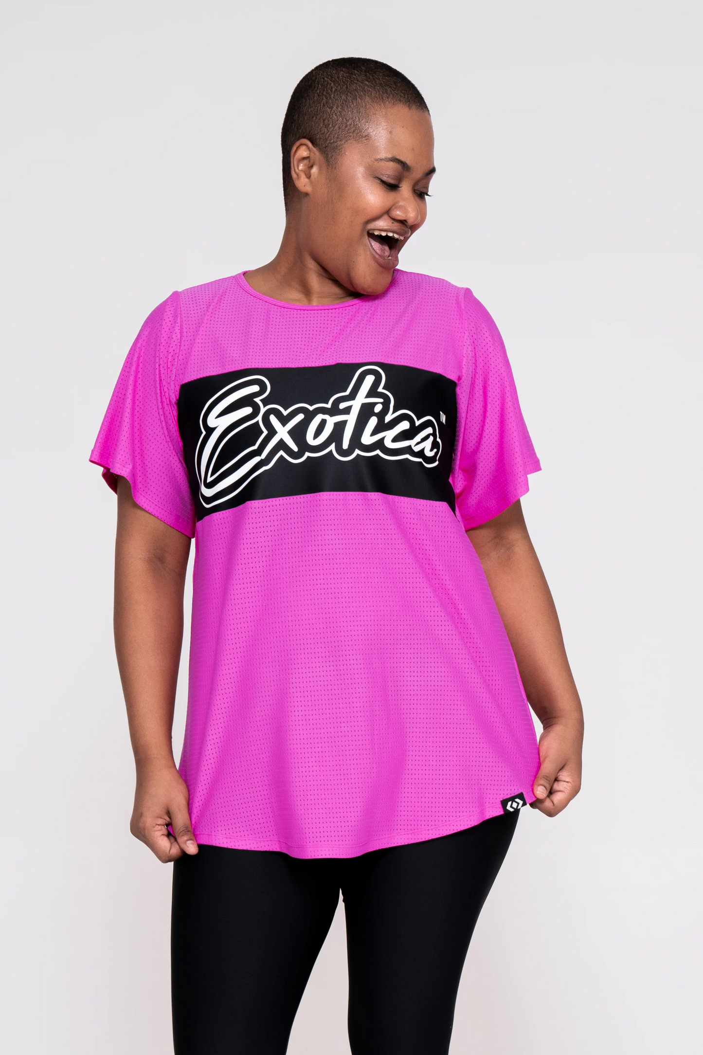 Pink Bball Mesh - Exotica Boyfriend Tee