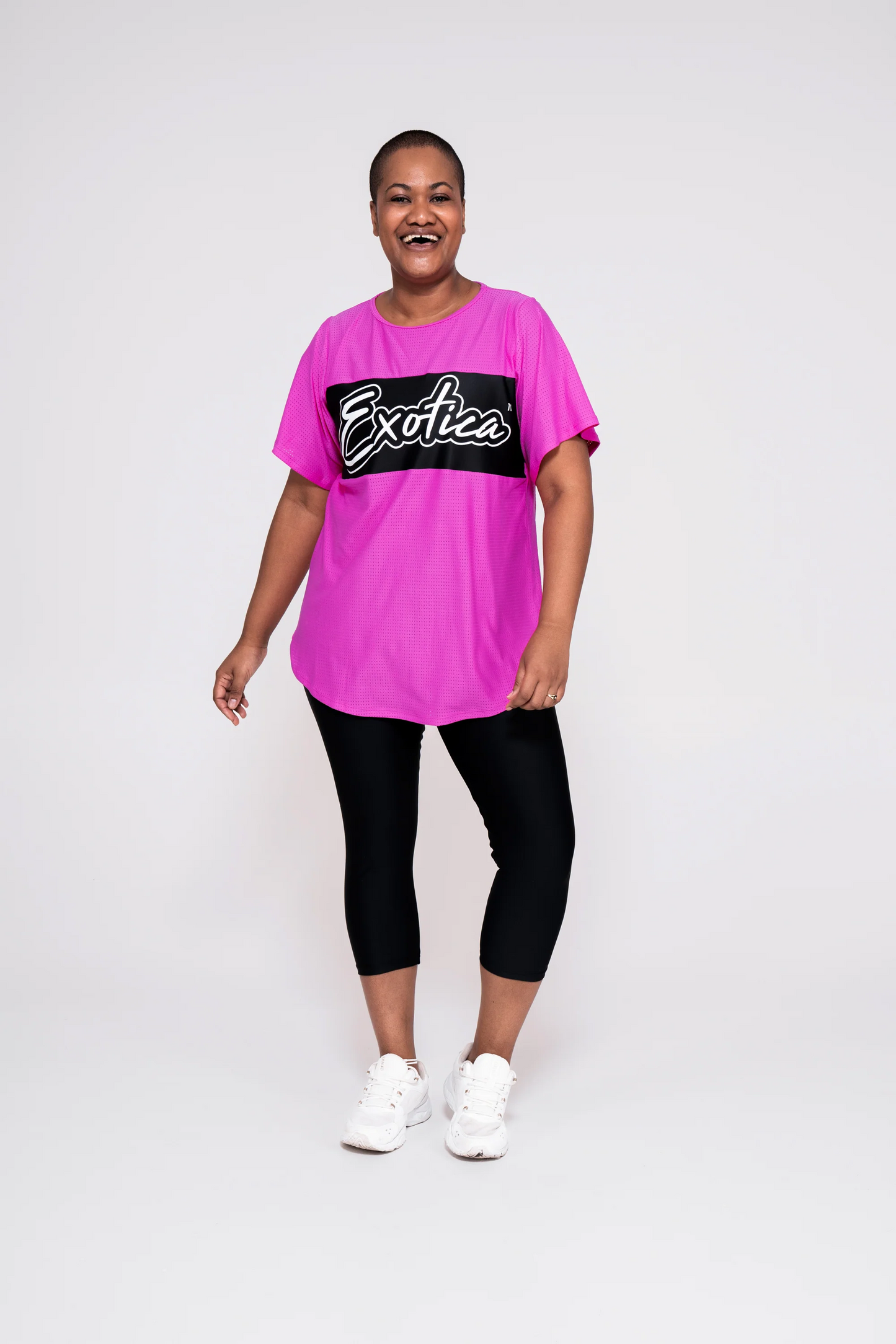 Pink Bball Mesh - Exotica Boyfriend Tee