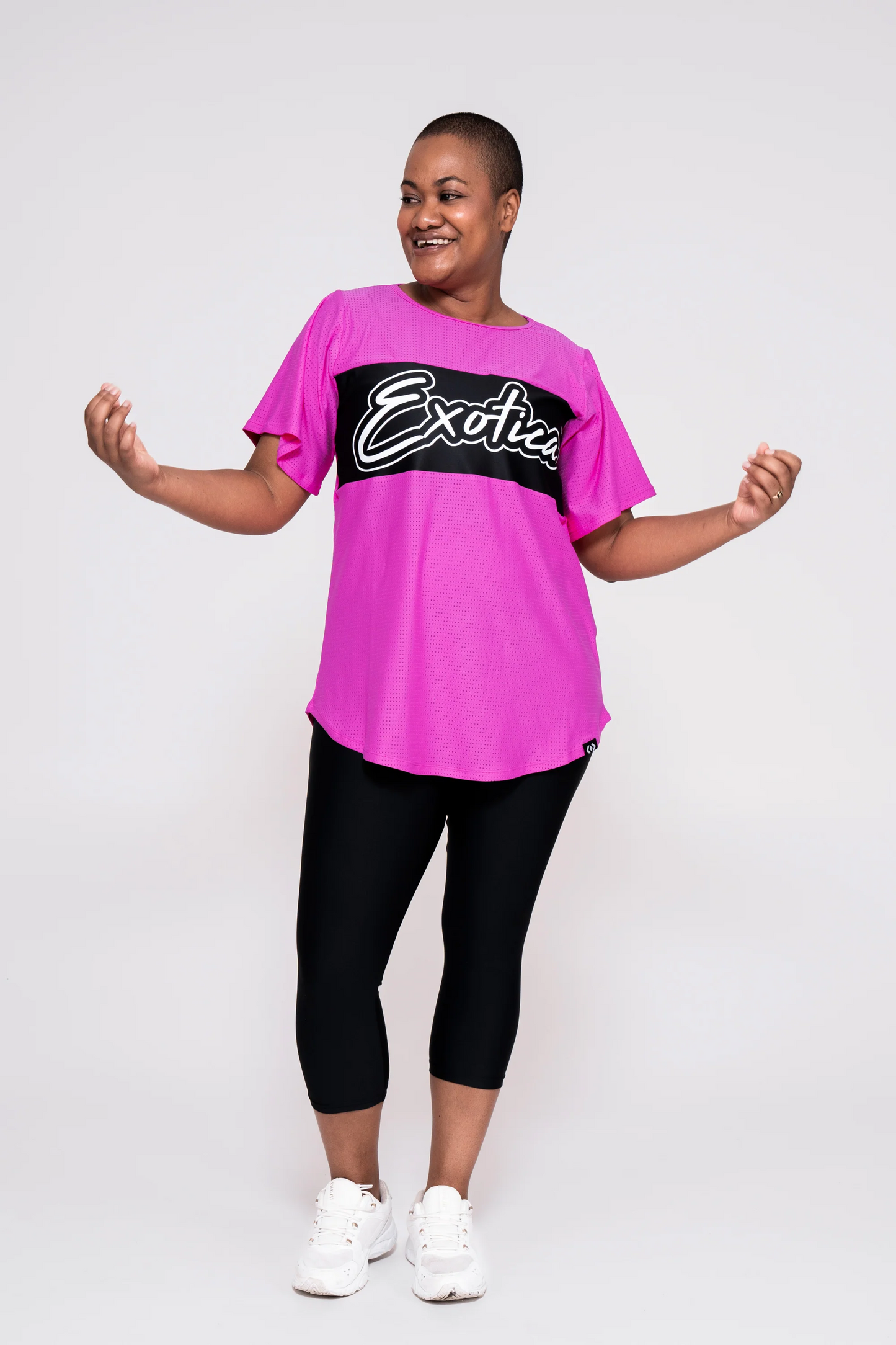 Pink Bball Mesh - Exotica Boyfriend Tee