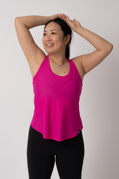 Pink Bball Mesh - Racer Back Tank Top