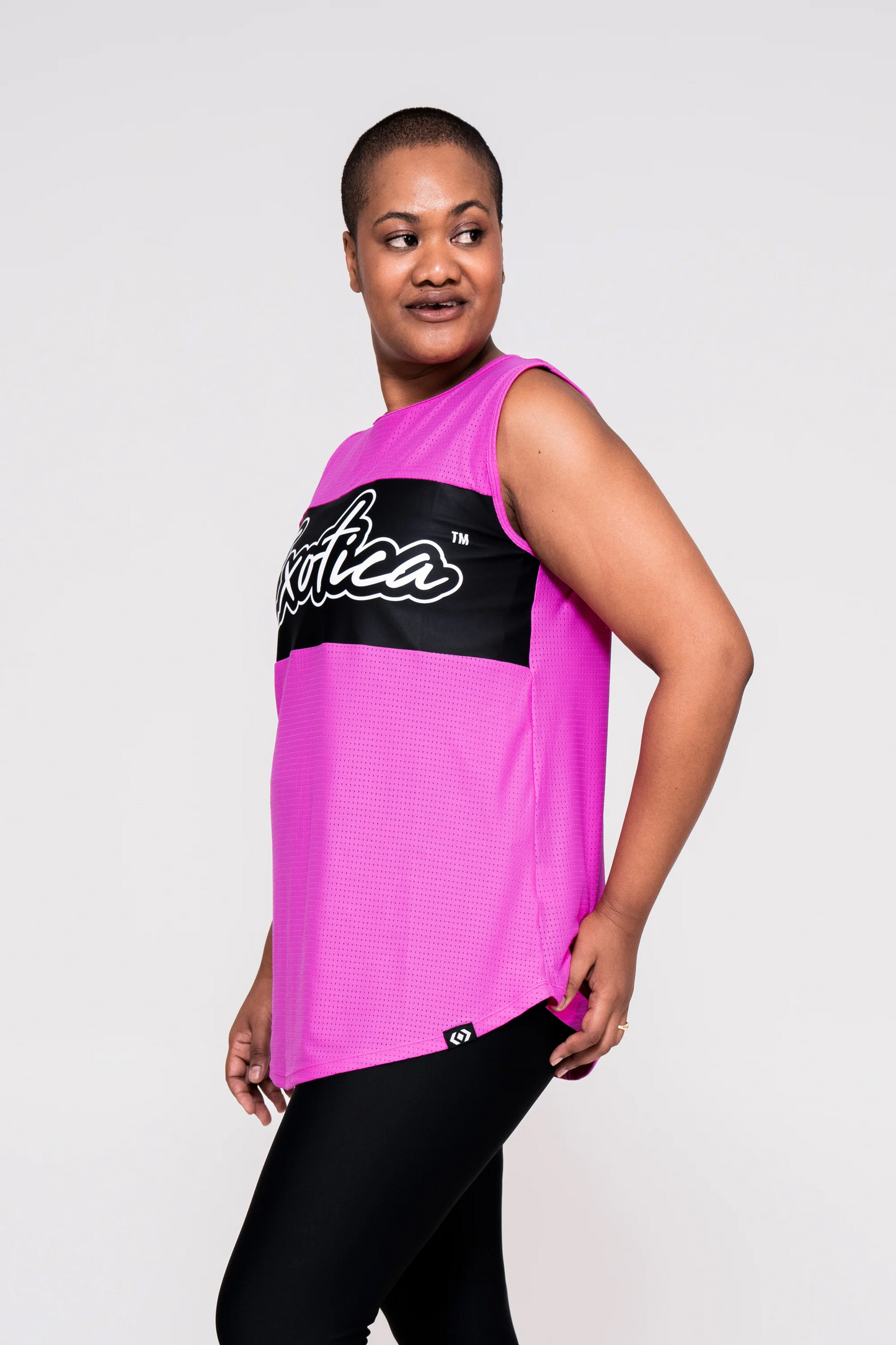 Pink Bball Mesh - Sleeveless Exotica Boyfriend Tee