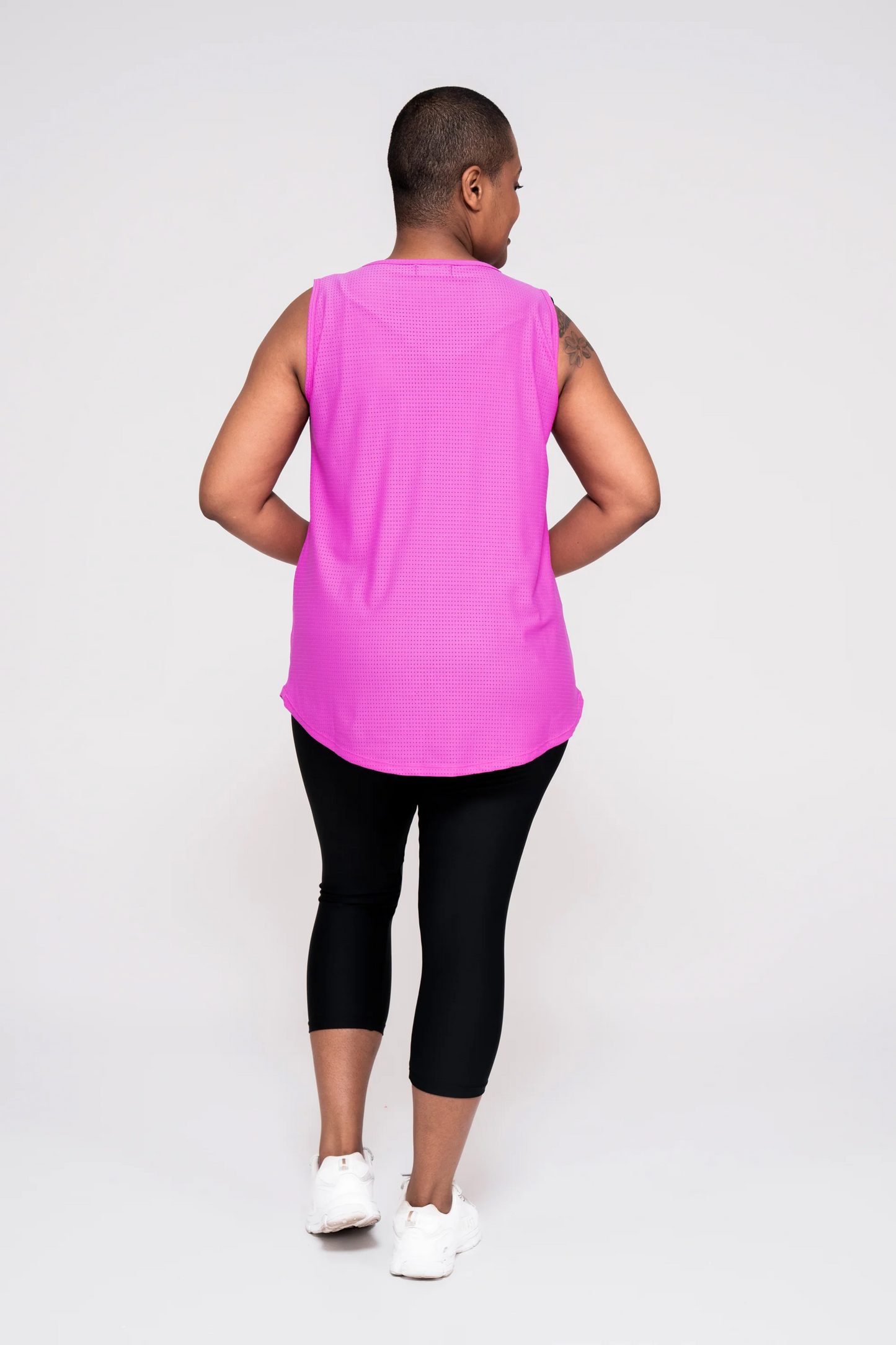 Pink Bball Mesh - Sleeveless Exotica Boyfriend Tee