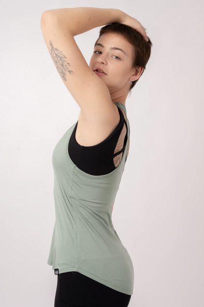 Sage Slinky To Touch - Racer Back Tank Top