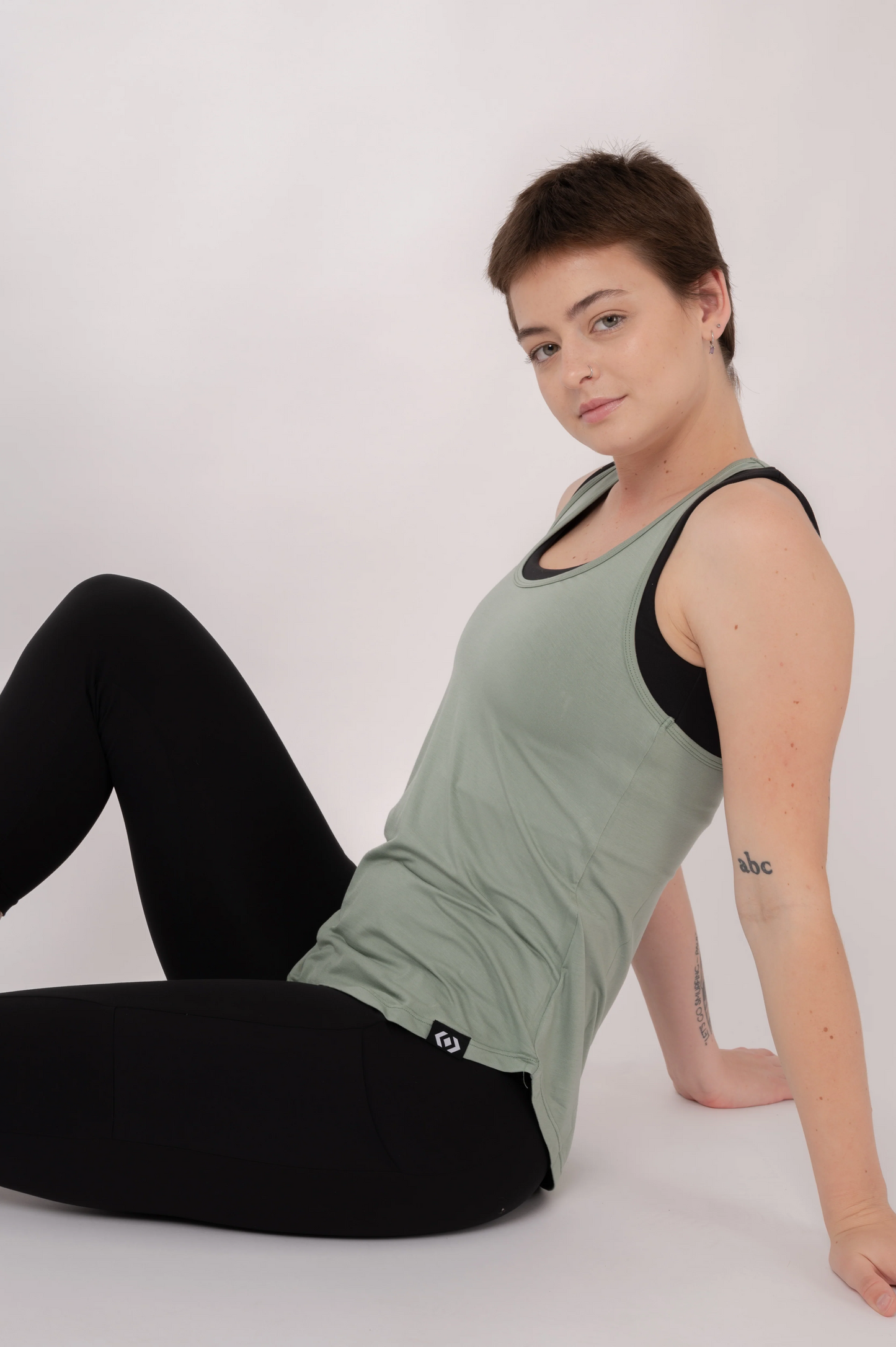 Sage Slinky To Touch - Racer Back Tank Top