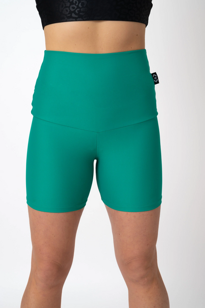 Seafoam Green Performance - Extra High Waisted Booty Shorts