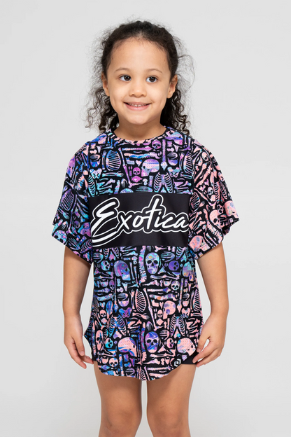 Shelli Skelli Black Bball Mesh - Kids Exotica Boyfriend Tee