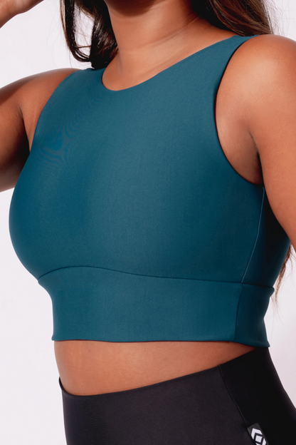 Dark Teal Performance - Reversible Comfort Crop Top