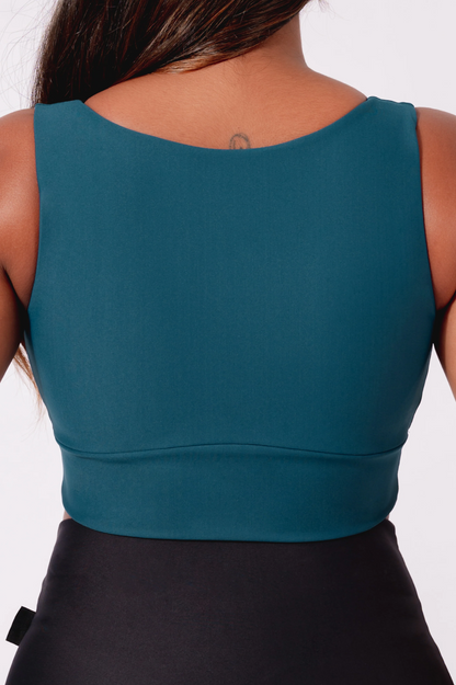 Dark Teal Performance - Reversible Comfort Crop Top