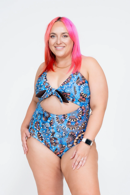 Sundial Me Up Blue Performance - Bralette One Piece W/ Extra Coverage Bottoms