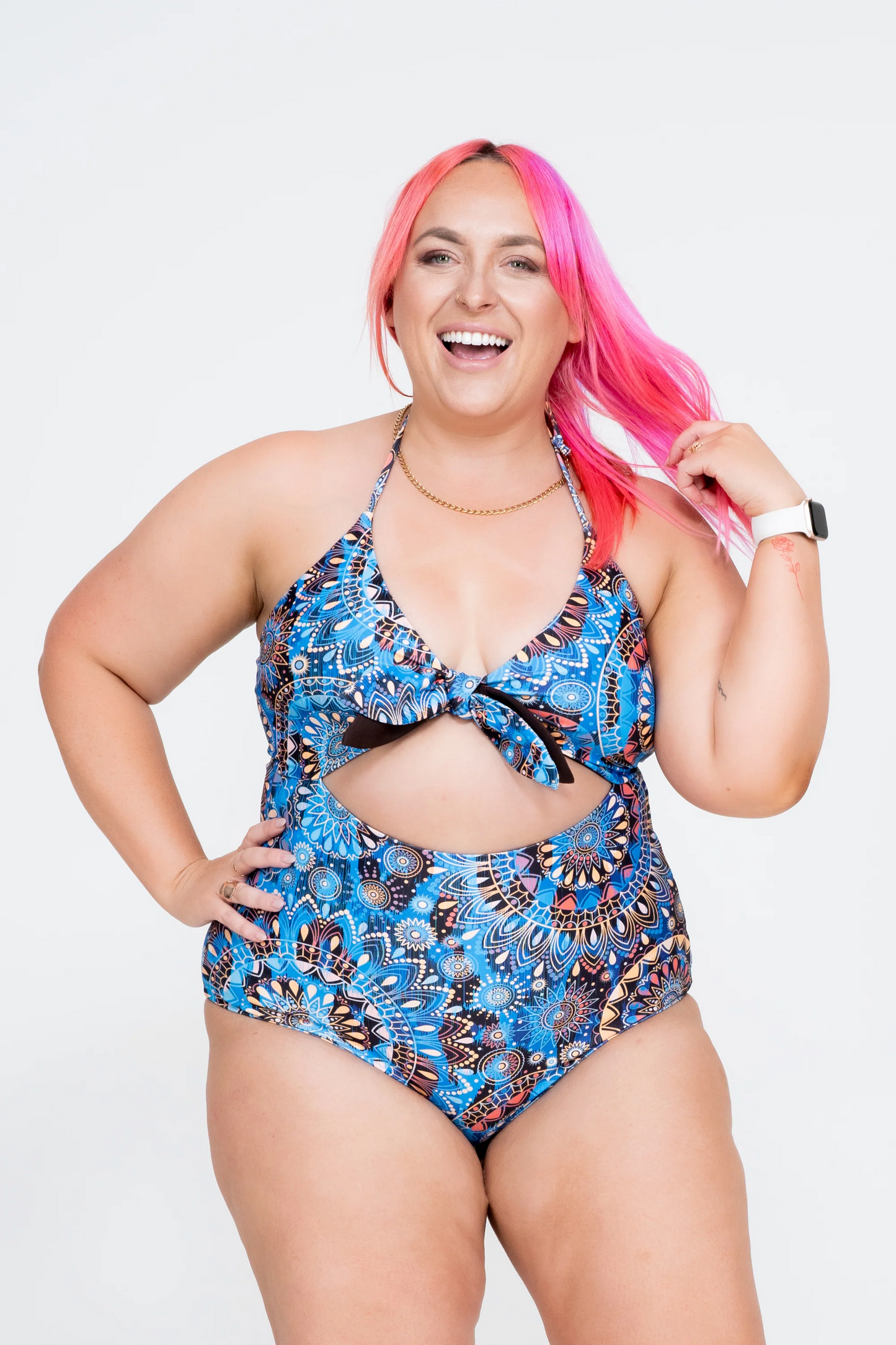 Sundial Me Up Blue Performance - Bralette One Piece W/ Extra Coverage Bottoms