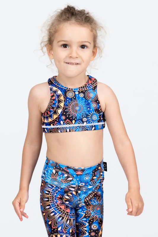 Sundial Me Up Blue Performance - Kids Crop Top