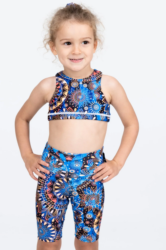 Sundial Me Up Blue Performance - Kids Long Shorts