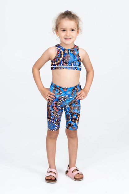 Sundial Me Up Blue Performance - Kids Long Shorts