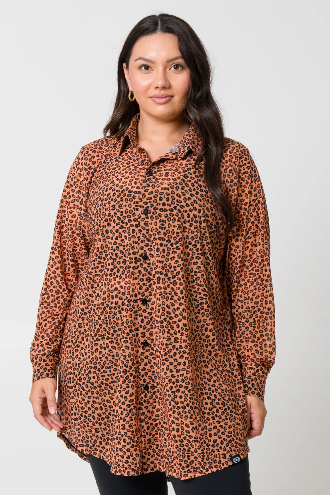 Teeni Jag Net - Long Sleeve Button Up Boyfriend Tee