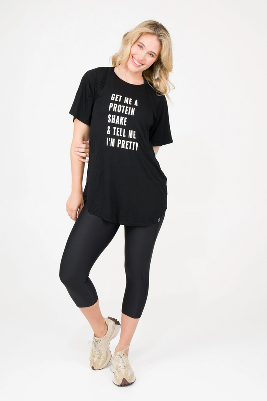 Tell Me Im Pretty Black Slinky To Touch - Plain Boyfriend Tee