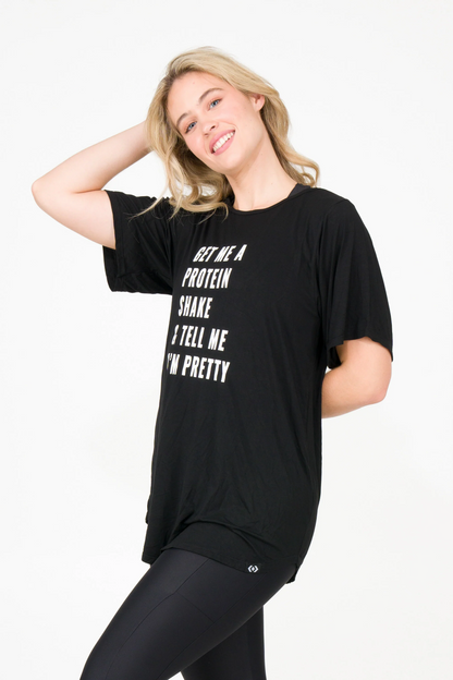 Tell Me Im Pretty Black Slinky To Touch - Plain Boyfriend Tee