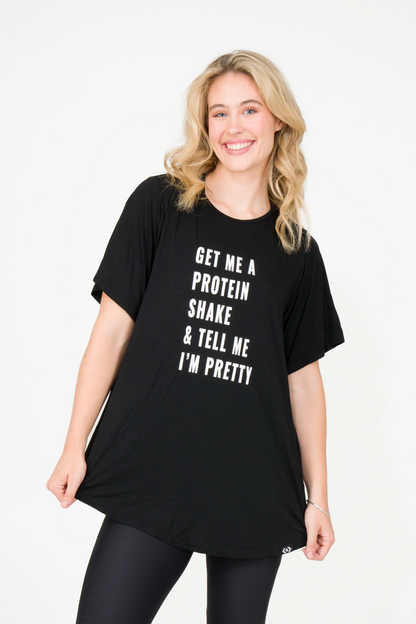 Tell Me Im Pretty Black Slinky To Touch - Plain Boyfriend Tee