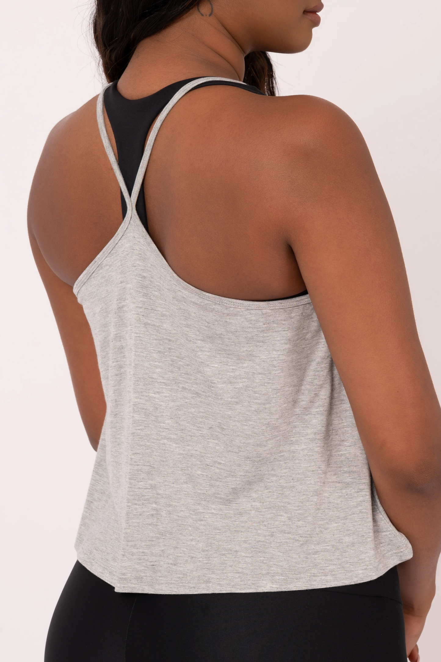 Heather Grey Slinky To Touch - Cropped Singlet