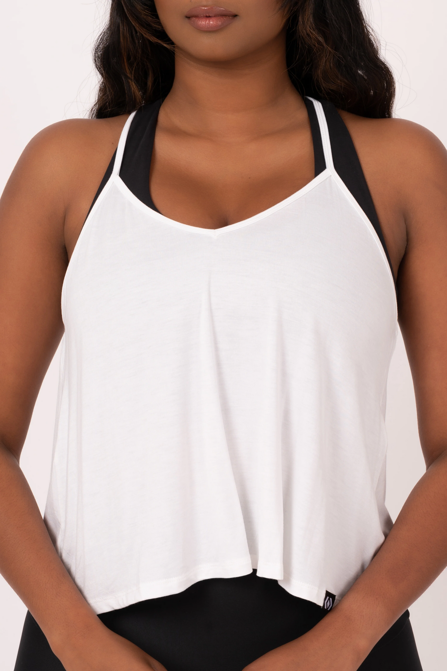 White Slinky To Touch - Cropped Singlet