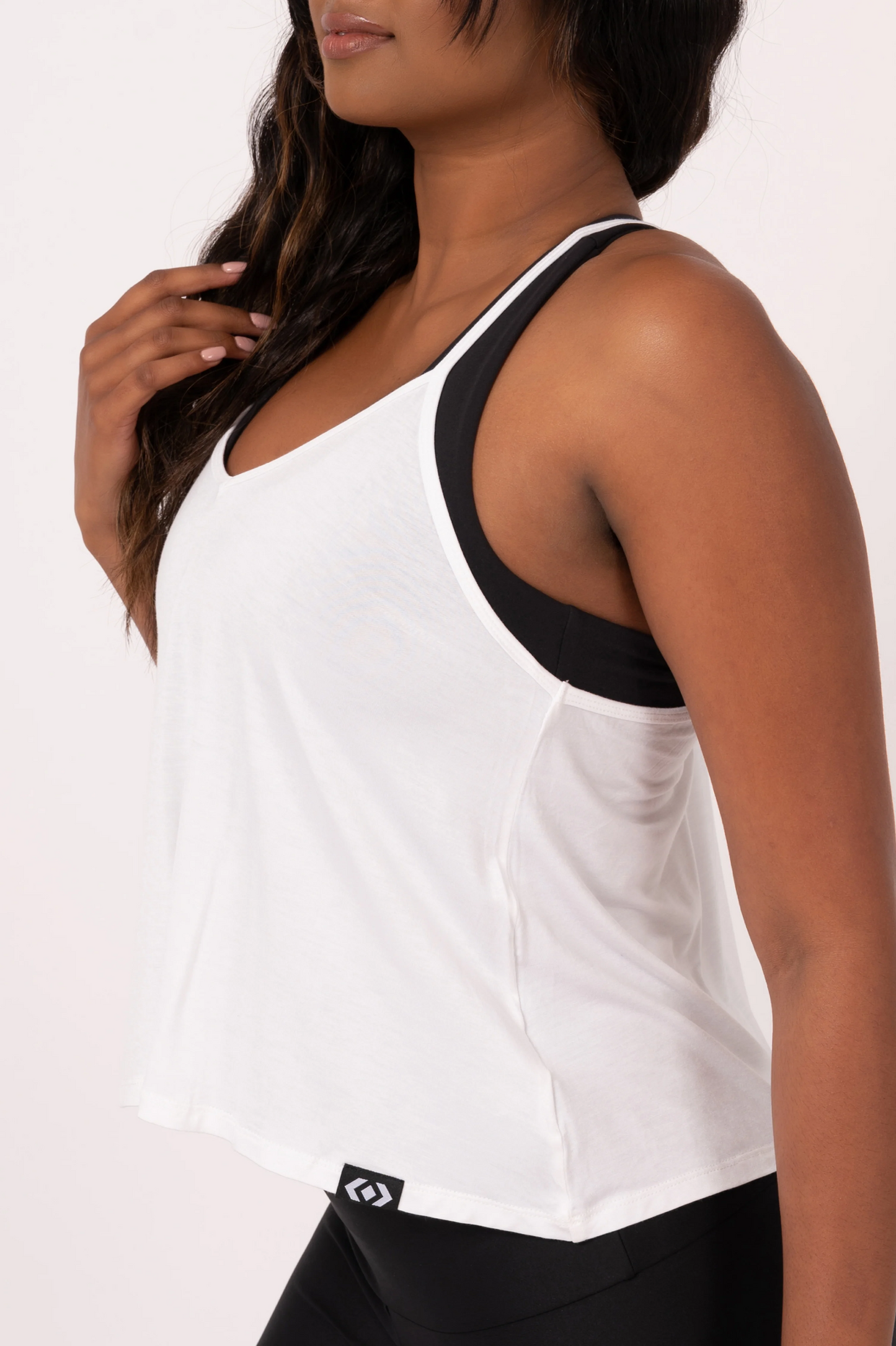 White Slinky To Touch - Cropped Singlet