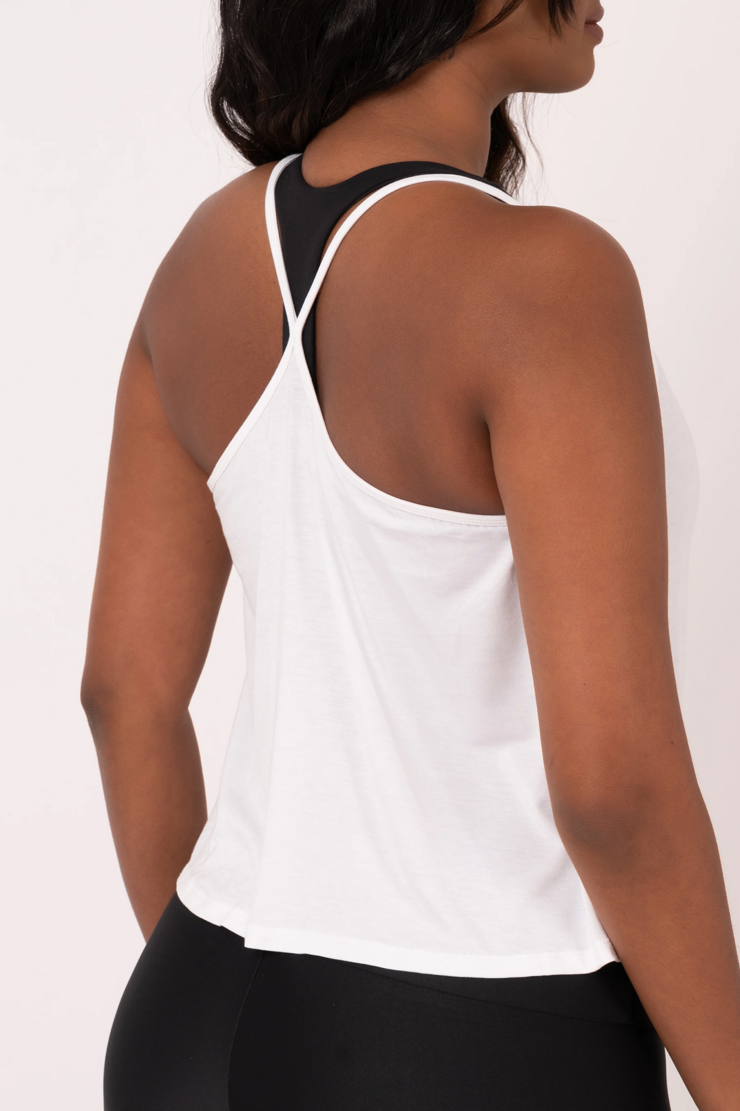 White Slinky To Touch - Cropped Singlet