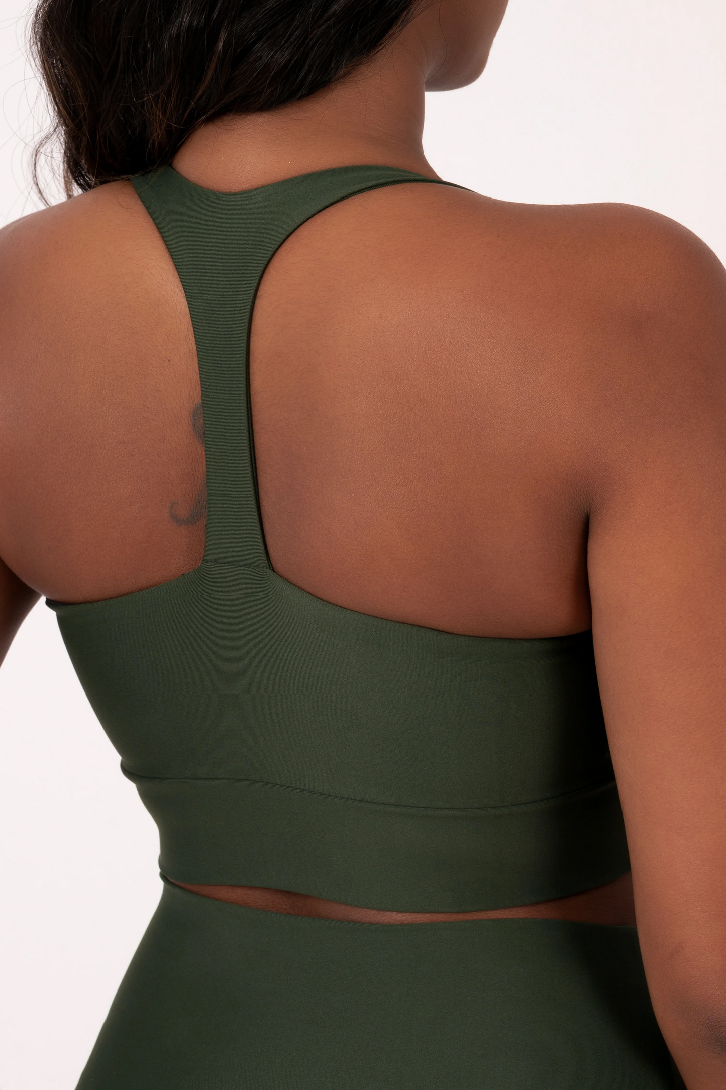 Dark Emerald Performance - T Back Comfort Crop Top