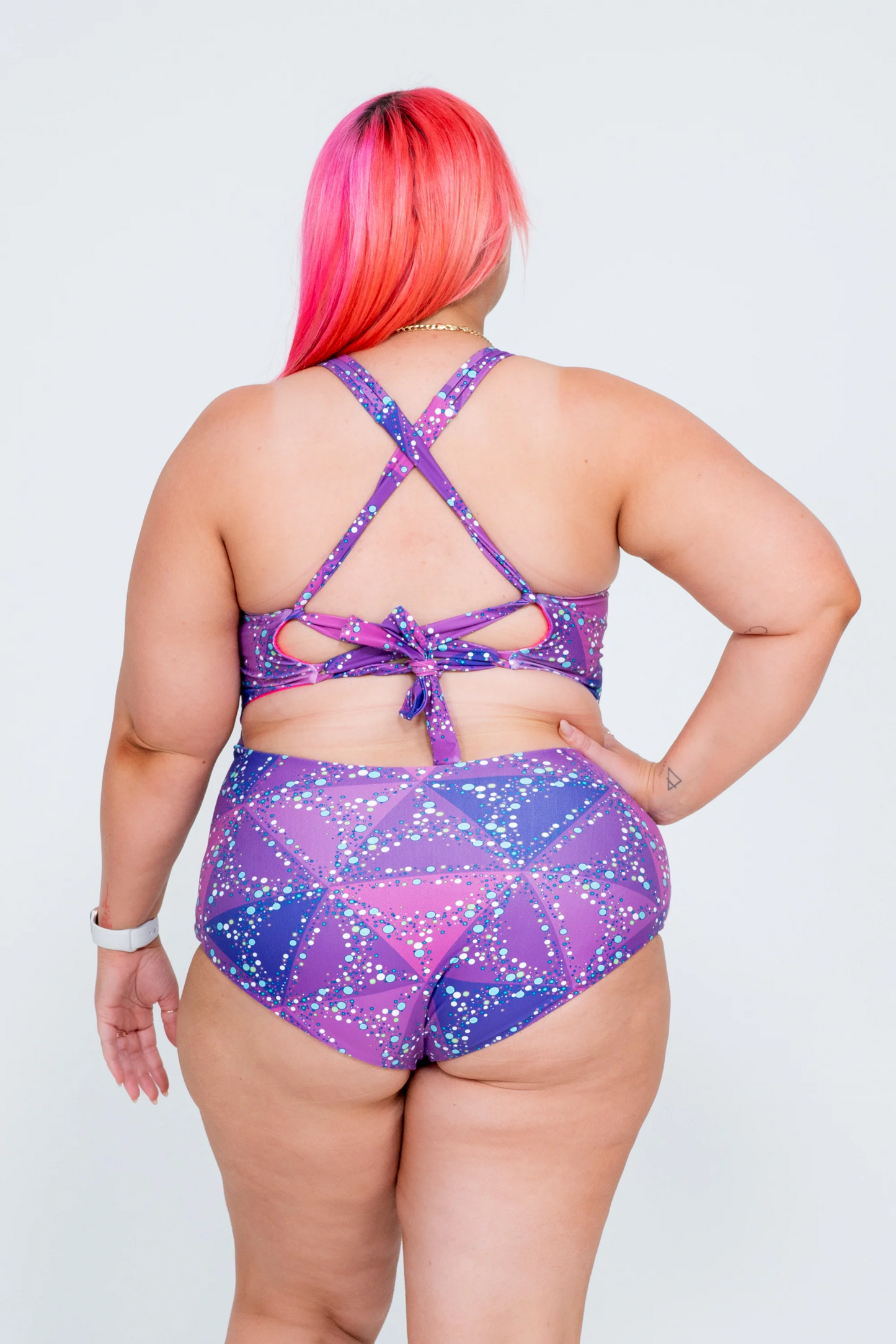 Trance Purple Performance - Cross Over One Piece W/ Extra Coverage Bottoms