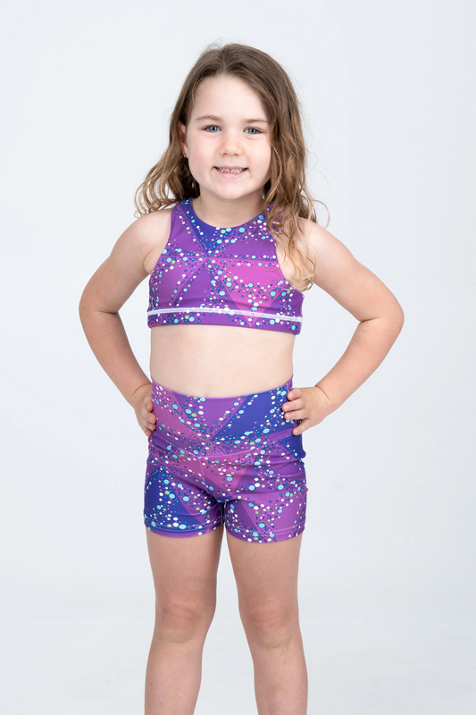 Trance Purple Performance - Kids Booty Shorts