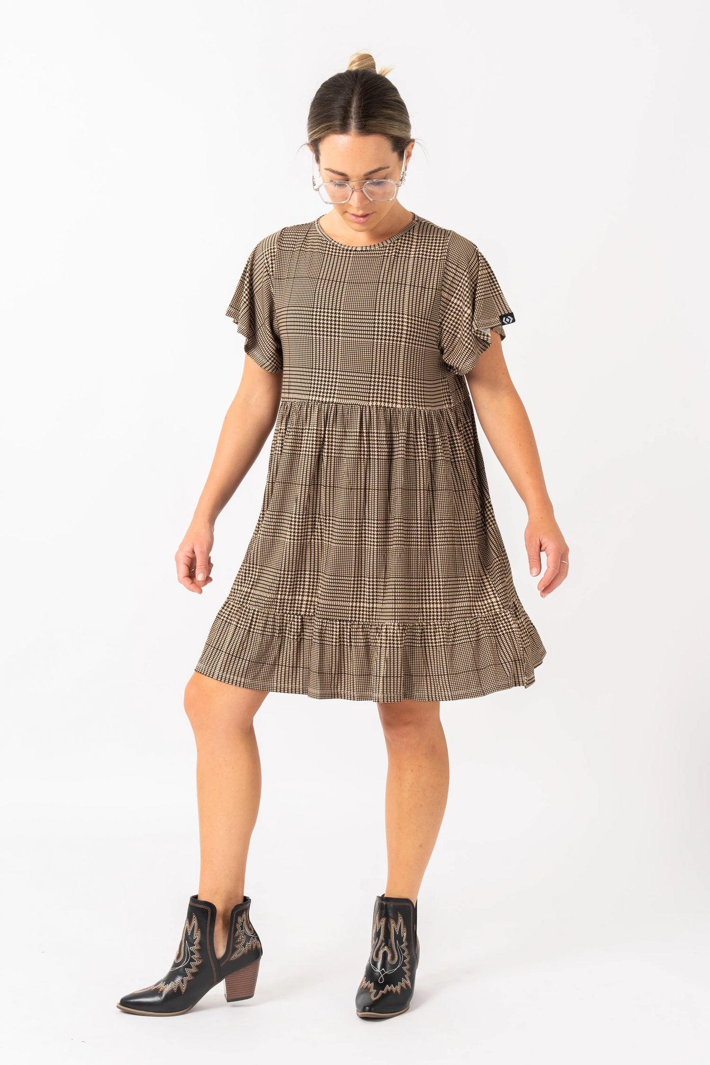 Tweedy Babe Slinky To Touch - Baby Doll Tiered Mini Dress