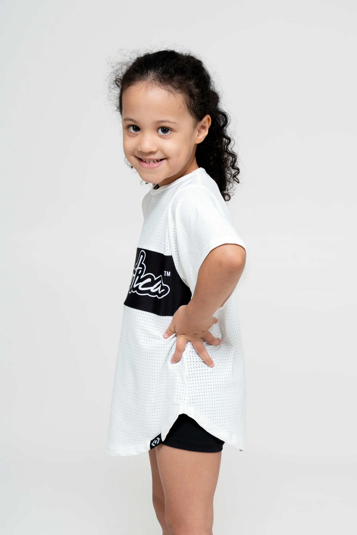 White Bball Mesh - Kids Exotica Boyfriend Tee