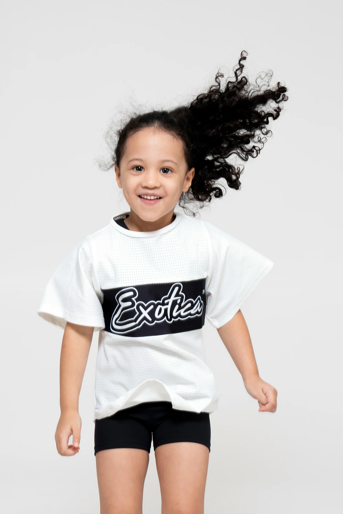 White Bball Mesh - Kids Exotica Boyfriend Tee