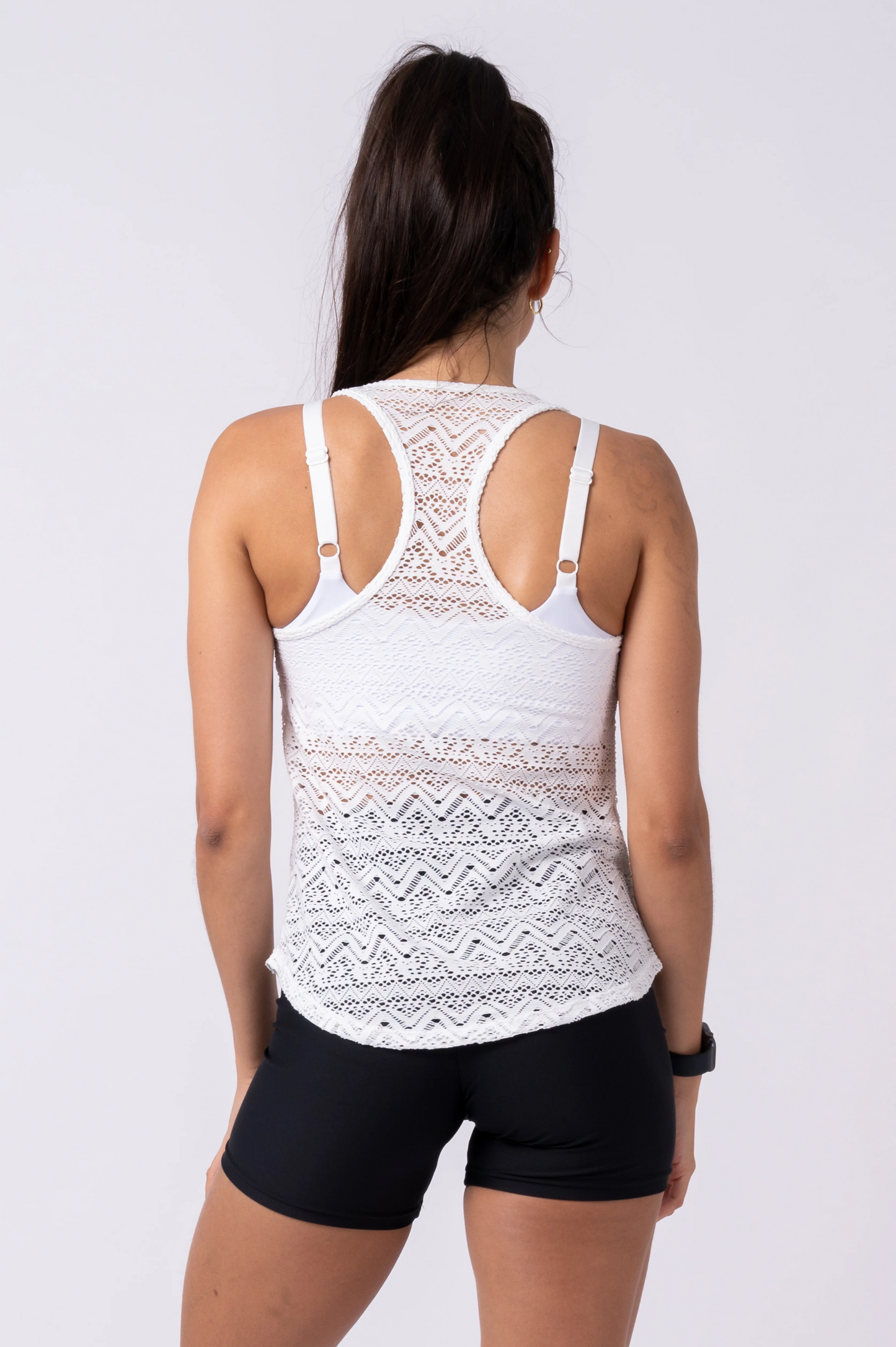 White Bohemian Lace - Racer Back Tank Top