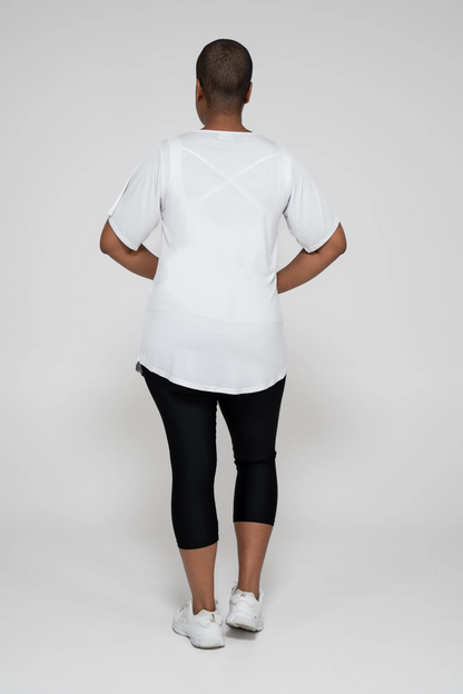 White Slinky To Touch - Corset Front Boyfriend Tee