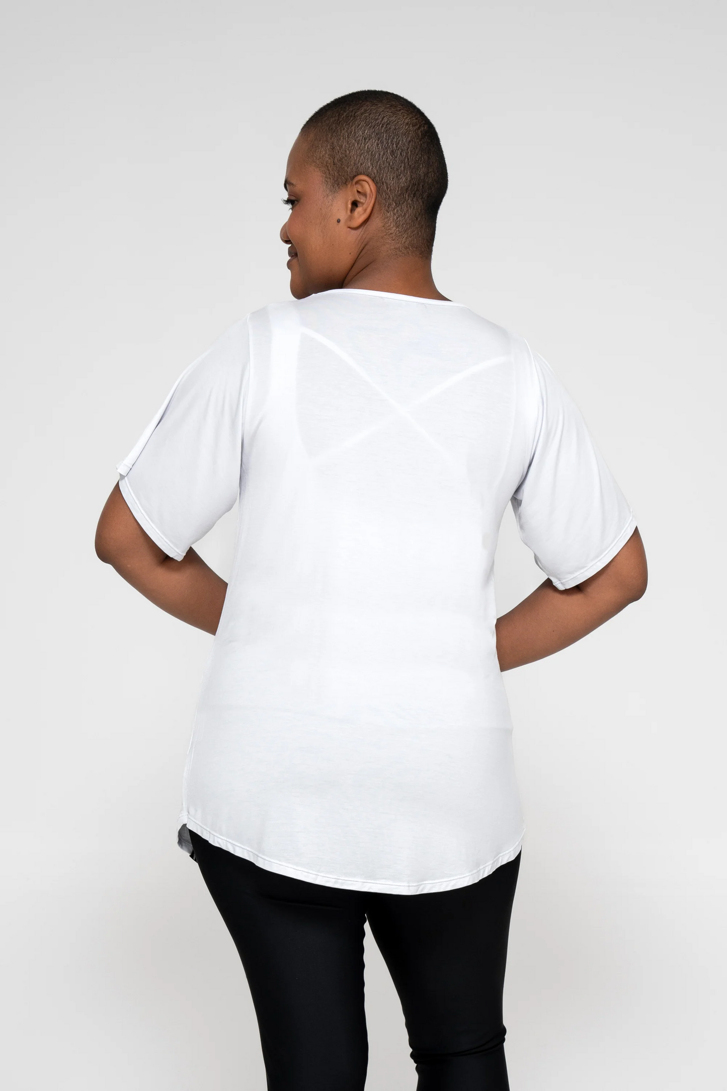 White Slinky To Touch - Corset Front Boyfriend Tee